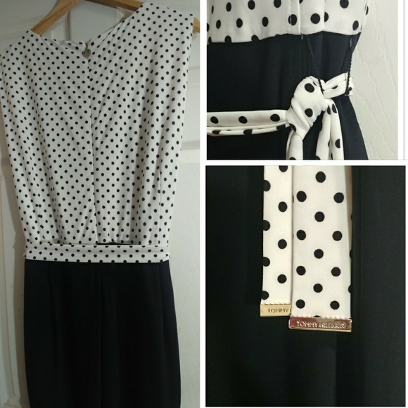 Tommy Hilfiger Women's Polka Dot Tie Waist Jumpsuit Blue Size 14
